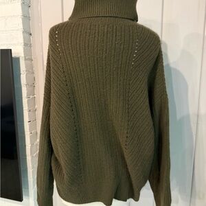 Nili Lotan Cashmere Deep Olive Cowl Neck Sweater